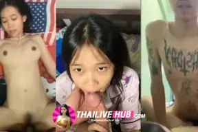 คลิปหลุดทางบ้านน้องสาวตัวเล็กขี้เงี่ยนอมควยผัวจนแข็ง โดนควยควย56 ถ่างหีขึ้นนั่งขย่มควยตูดเด้ง บีบคอกระหน่ำซอยรัวเย็ดไม่ยั้ง กระแทกเย็ดรัวแรงปล่อยแตกในอุ่นๆ
